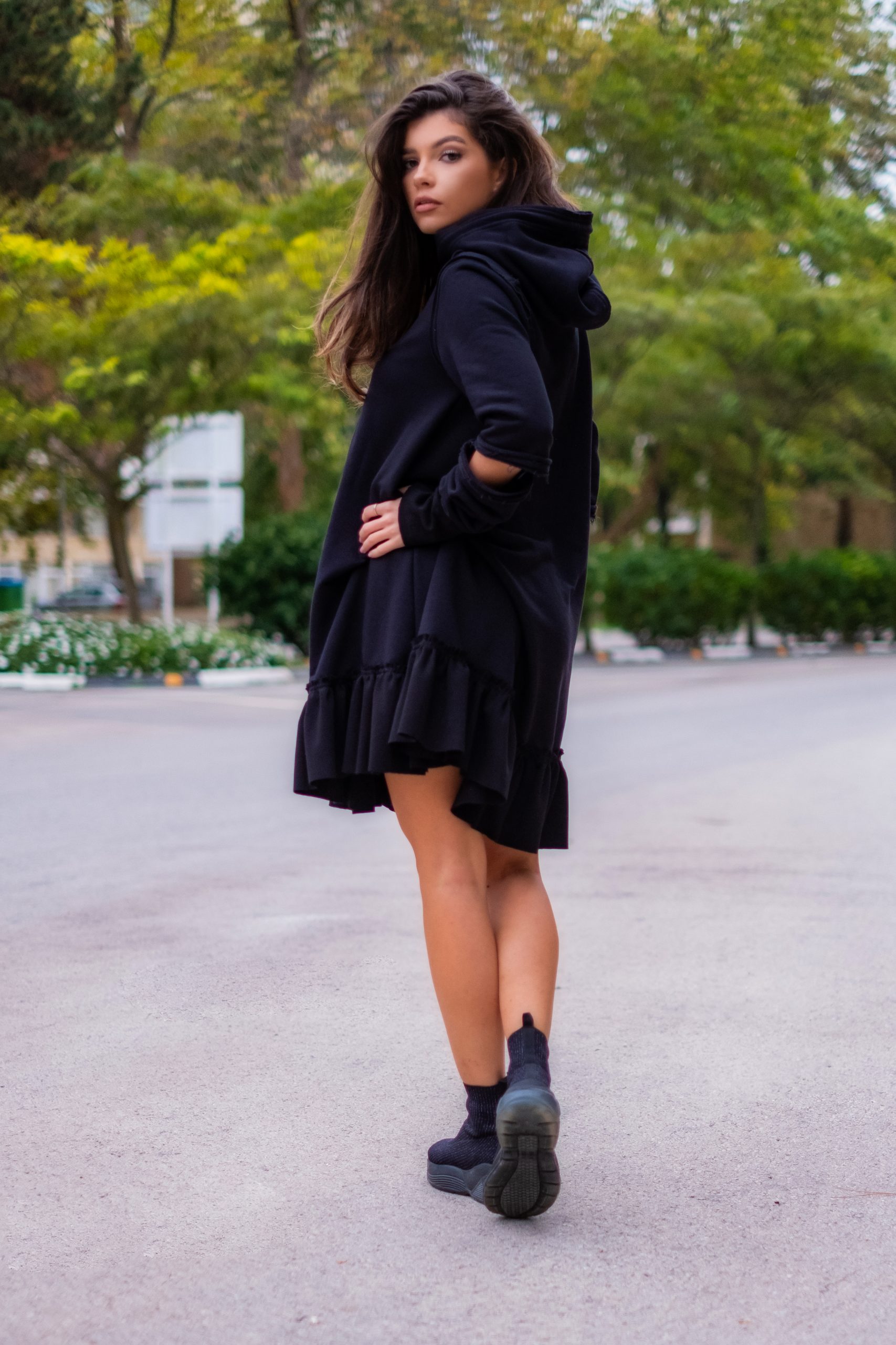 Black Hoodie Dress