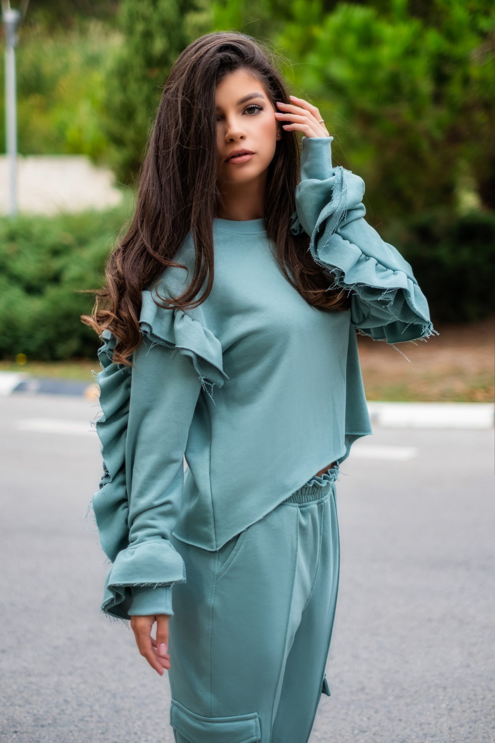 Minty Green Tracksuit with ruffles